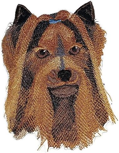 מדהים בהתאמה אישית יורקשייר טרייר כלב רקמה רקמה ironon/Sew Patch [5.5 x 4] [תוצרת ארהב]